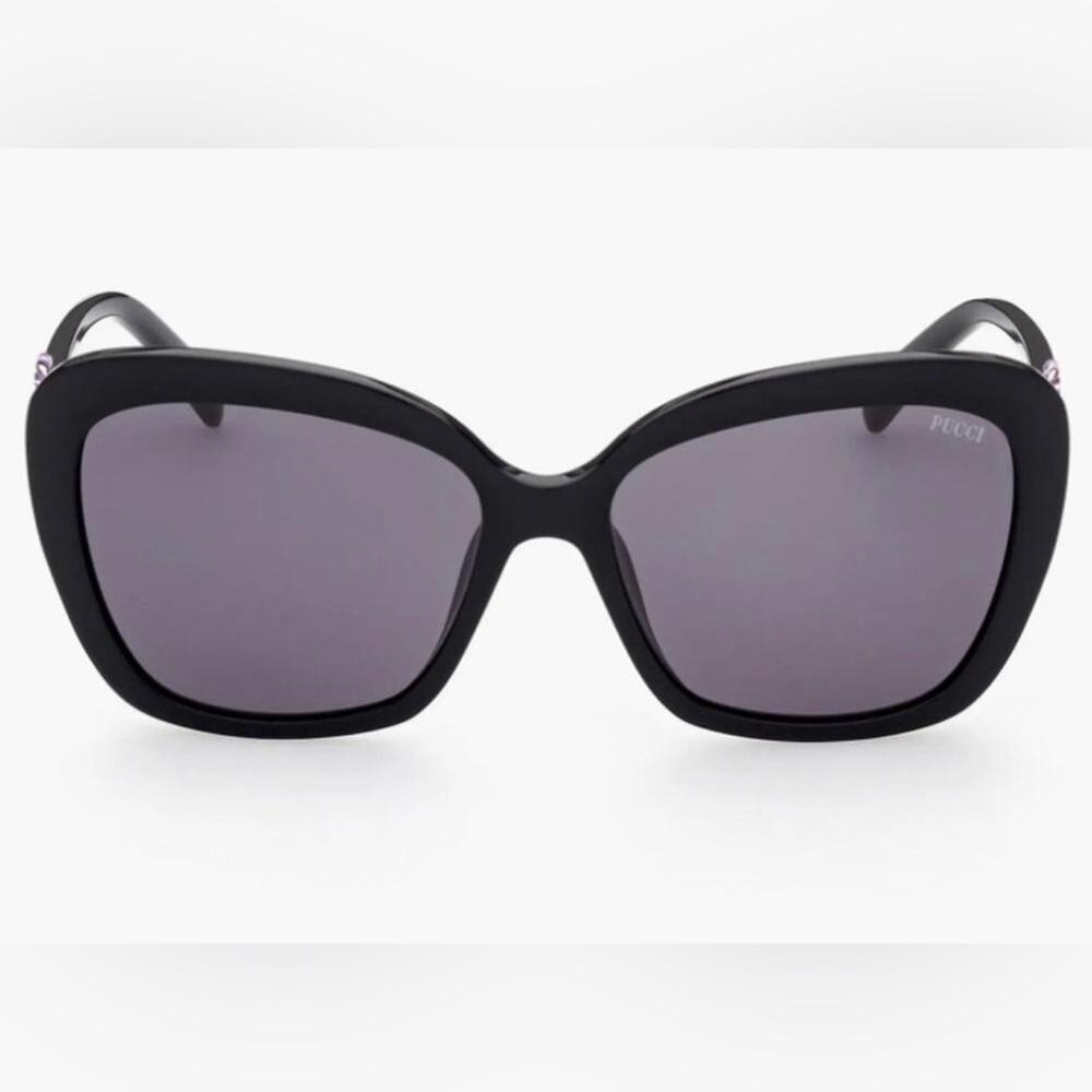 Emilio Pucci Black Oversized Cat-Eye Sunglasses